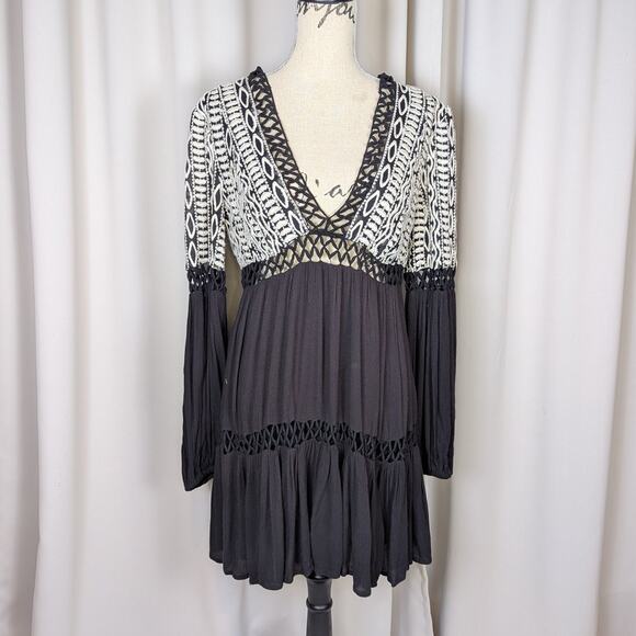 Free People Black and White Mini Dress - Picture 14 of 16